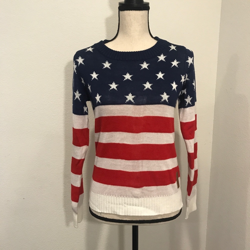 Tipsy Elves America Sweater Stripes And Stars XS
